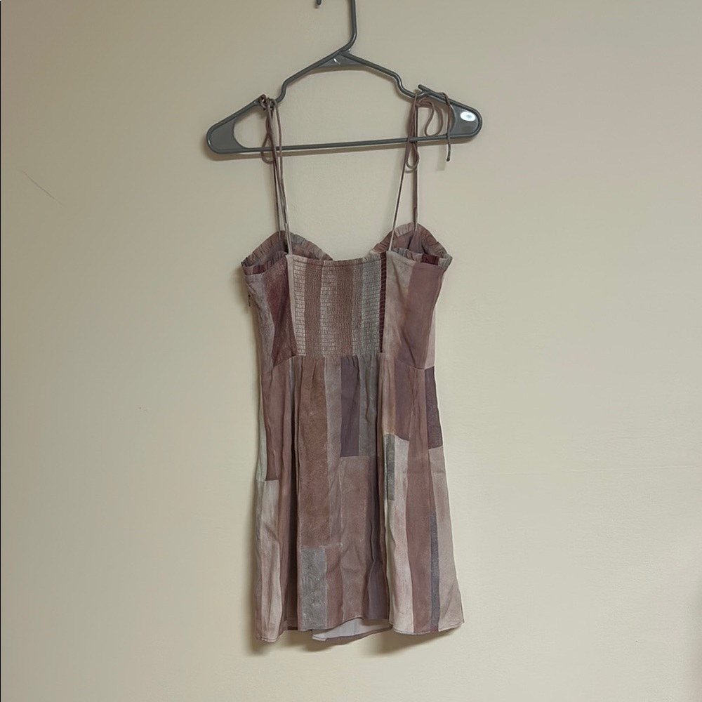 Patchwork Spaghetti Strap Dress - image 3